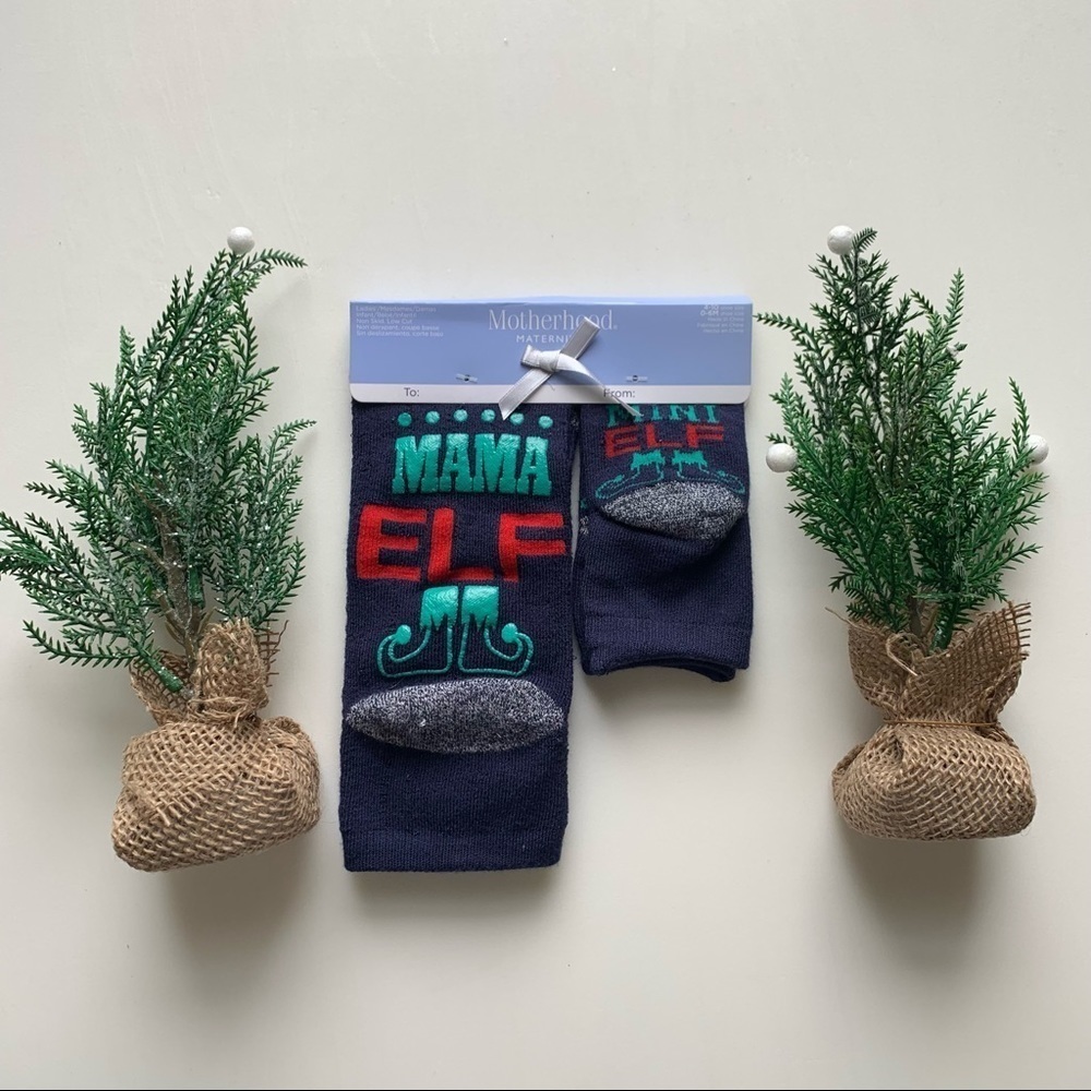 Motherhood Maternity Mama Elf & Mini Elf Matching Sock Set